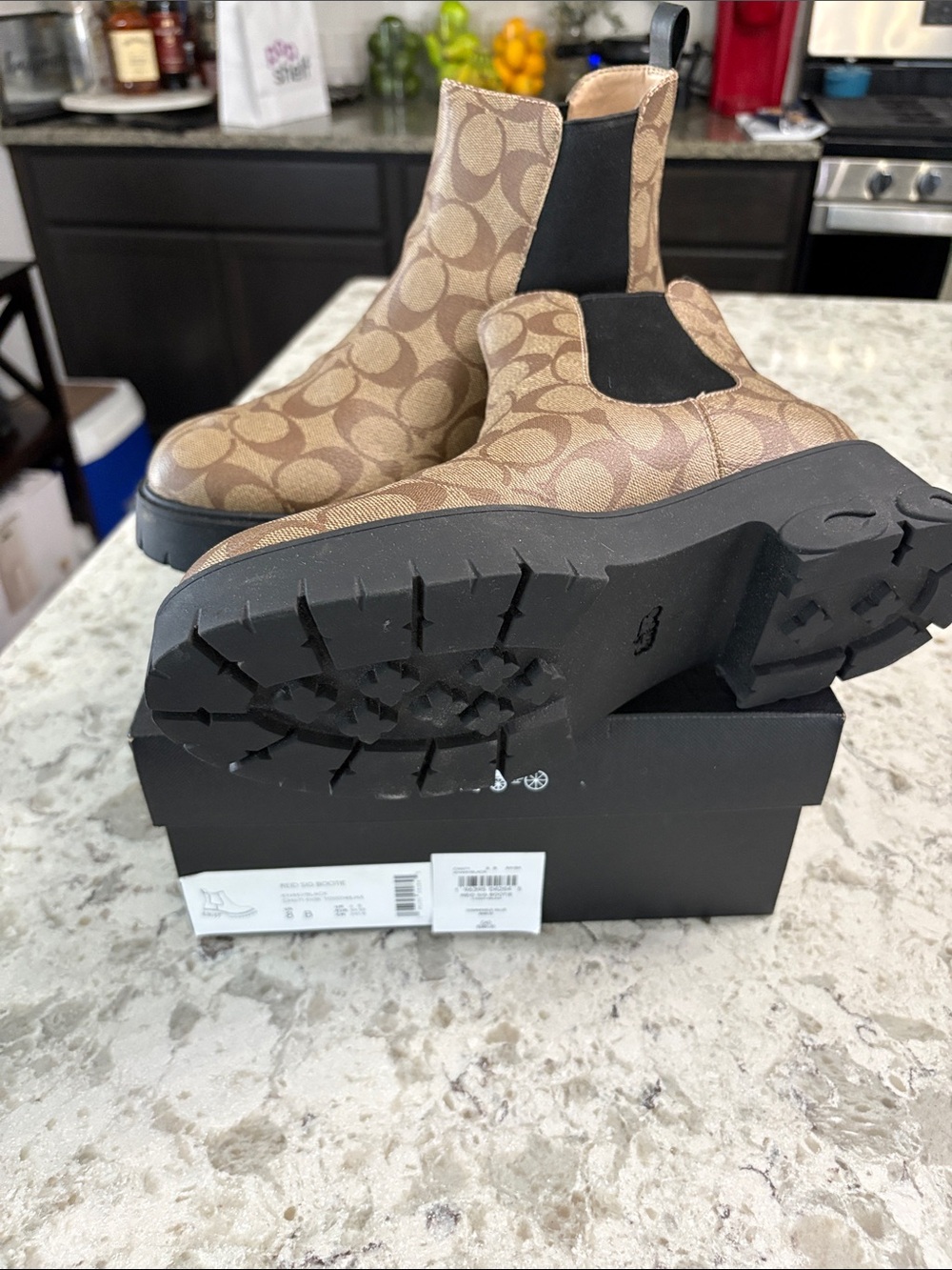 Coach Brown Signature Chelsea Lug Sole Booties - Picture 2 of 5